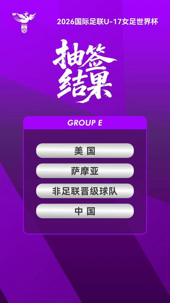 中欧体育官方网站-U17女足世界杯抽签：中国队与美国队同组
